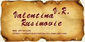 Valentina Rusimović vizit kartica